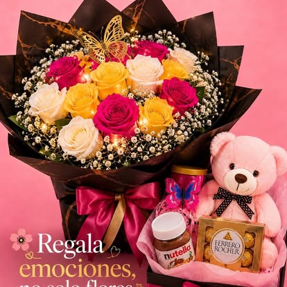 Rosas y detalles en tonos rosados